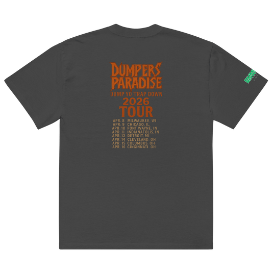 ALWAYS DUMPIN Oversized DUMPERS PARADISE "Committed" Heavyweight Tee - Vintage Faded DUMPER NETWORK / DUMPERS PARADISE S